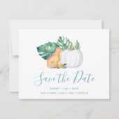 Tropical Fall Baby Dusche Save the Date (Vorderseite)