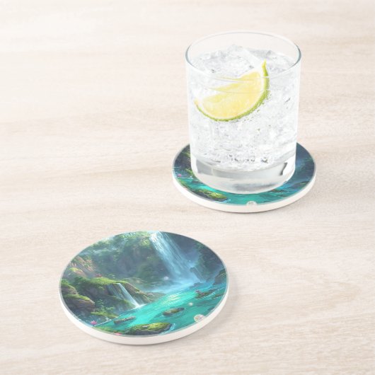 Tropical Falls & Crystal Glow Getränkeuntersetzer (Seite)