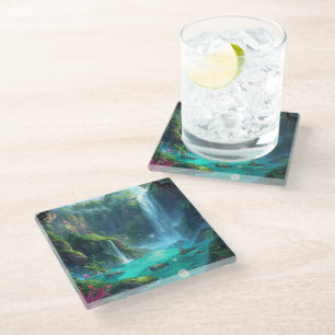 Tropical Falls & Crystal Glow Glasuntersetzer