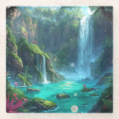 Tropical Falls & Crystal Glow Glasuntersetzer (Vorderseite)