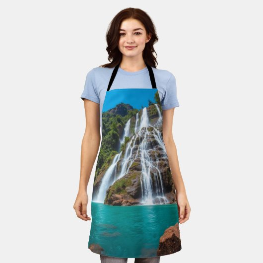 Tropical Falls Landschaft Schürze (Getragen)