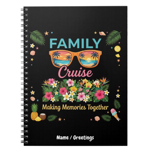 Tropical Family Cruise Memories Floral Summer  Notizblock (Vorderseite)