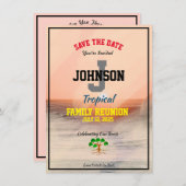 Tropical Family Wiedersehen Datum oder Name Gerett Save The Date (Vorne/Hinten)