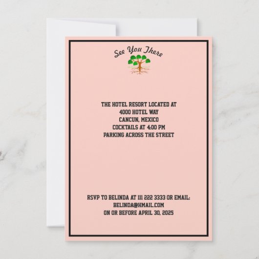 Tropical Family Wiedersehen Datum oder Name Gerett Save The Date (Rückseite)