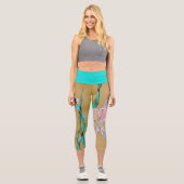 Tropical Fantail Fish Watercolor  Capri Leggings (Vorderseite)