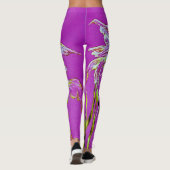 Tropical Fantail Fish Watercolor Hot Pink Leggings (Rückseite)