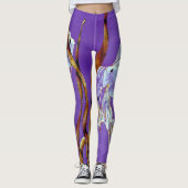 Tropical Fantail Fish Watercolor Purple Leggings (Vorderseite)