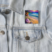 Tropical Fantasy Beach Sunset Button (Beispiel)