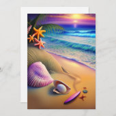 Tropical Fantasy Beach Sunset Feiertagskarte (Vorne/Hinten)