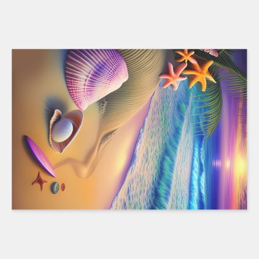 Tropical Fantasy Beach Sunset Geschenkpapier Set (Vorderseite 2)