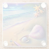 Tropical Fantasy Beach Sunset Glasuntersetzer (Rückseite)