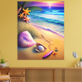Tropical Fantasy Beach Sunset Leinwanddruck (Insitu (Wohnzimmer))