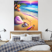 Tropical Fantasy Beach Sunset Leinwanddruck (Insitu (Schlafzimmer))