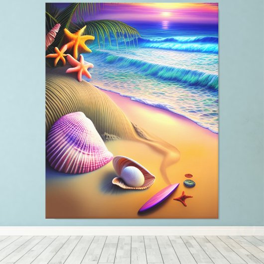 Tropical Fantasy Beach Sunset Leinwanddruck (Insitu (Holzboden))