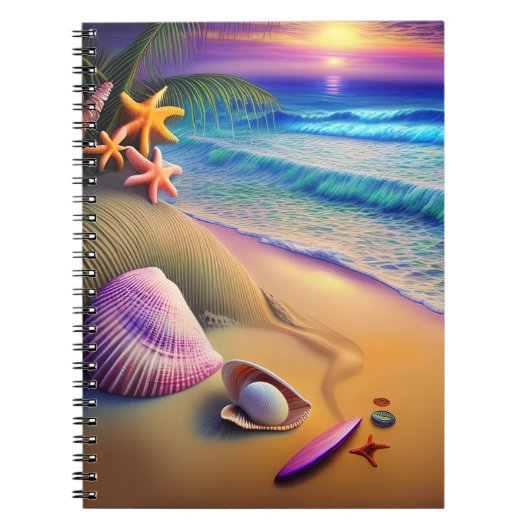 Tropical Fantasy Beach Sunset Notizblock (Vorderseite)