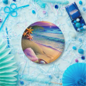 Tropical Fantasy Beach Sunset Pappteller (Party)
