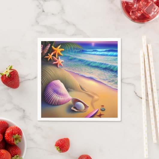 Tropical Fantasy Beach Sunset Serviette (Beispiel)