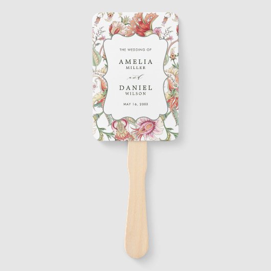 Tropical Fantasy Boho Floral Wedding Programm Fächer (Vorderseite)