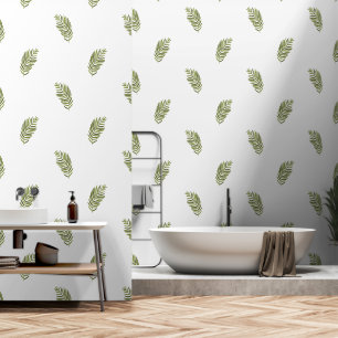 Tropical Fern Green Leaf Beach House Tapete