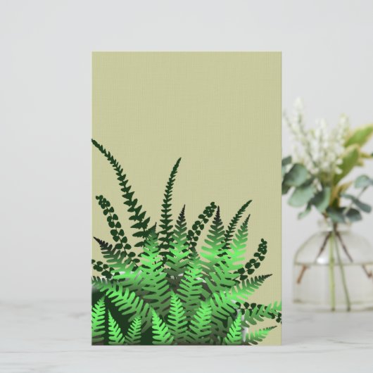 Tropical Ferns Stationary Briefpapier (Stehend Vorderseite)