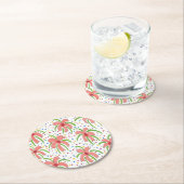 Tropical Fiesta Blume Runder Pappuntersetzer (Vor Ort)