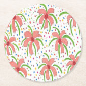 Tropical Fiesta Blume Runder Pappuntersetzer (Vorderseite)