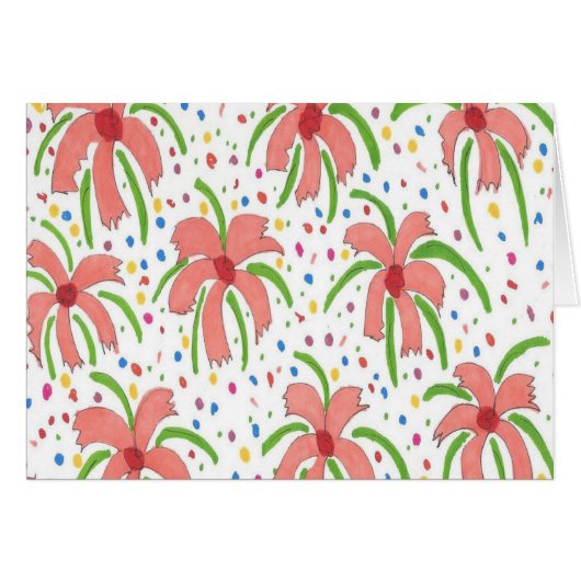Tropical Fiesta Flowers Greeting Card (Vorderseite (Horizontal))