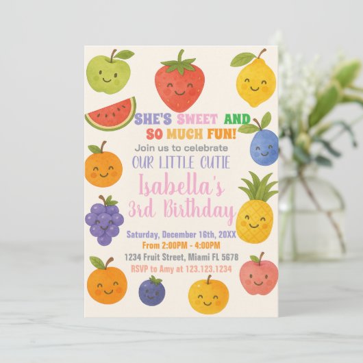 Tropical Fiesta zum Geburtstag Einladung (Stehend Vorderseite)