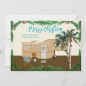 Tropical Fifth Wheel Camper RV Weihnachtskarte Einladung (Vorderseite)