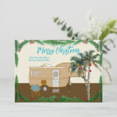 Tropical Fifth Wheel Camper RV Weihnachtskarte Einladung (Stehend Vorderseite)