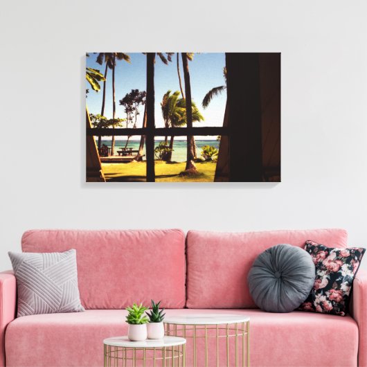 Tropical Fiji Beach Scene 24x16 (60x40cm) waccna Leinwanddruck (Insitu (Wohnzimmer))