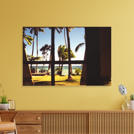 Tropical Fiji Beach Scene 36x24 (90x60cm) Waccnm Leinwanddruck (Insitu (Wohnzimmer))