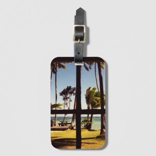 Tropical Fiji Beach Scene bc ltcnm Gepäckanhänger (Vorderseite Vertikal)