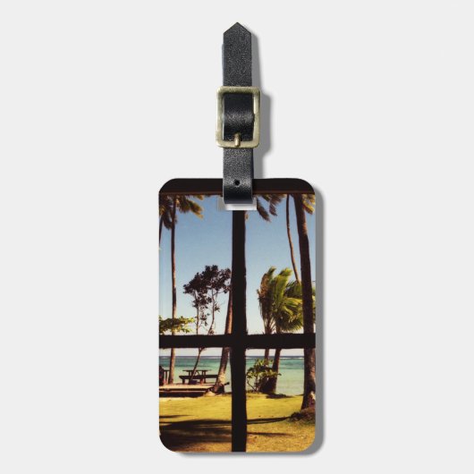 Tropical Fiji Beach Scene cd ltcnm Gepäckanhänger (Vorderseite vertikal)
