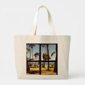 Tropical Fiji Beach Scene jtcna Jumbo Stoffbeutel (Rückseite)