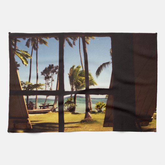 Tropical Fiji Beach Scene ktcnm Geschirrtuch (Horizontal)