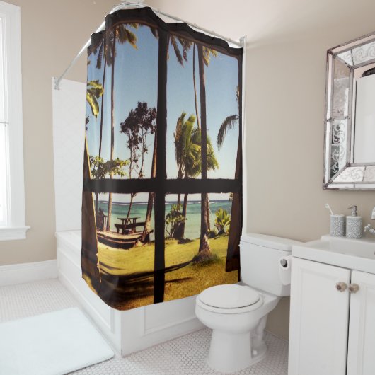 Tropical Fiji Beach Scene sccna Duschvorhang (Beispiel)