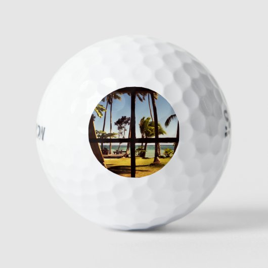 Tropical Fiji Beach Scene ssf gbcna Golfball (Vorderseite)
