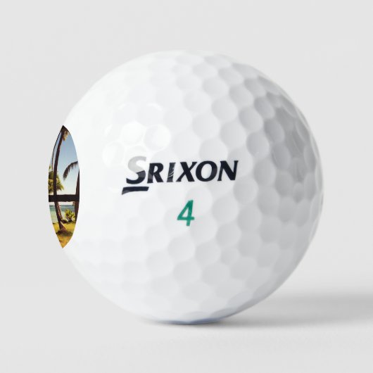 Tropical Fiji Beach Scene ssf gbcna Golfball (Logo)