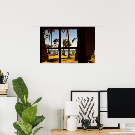 Tropical Fiji Beach Scene wapcna Poster (Heimbüro)
