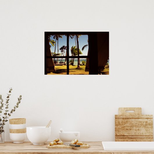 Tropical Fiji Beach Scene wapcna Poster (Küche)