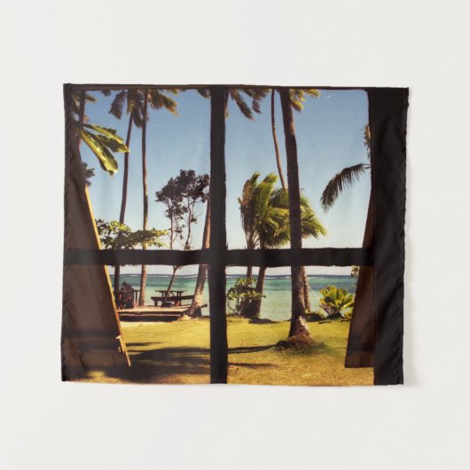 Tropical Fiji Beach Scene wtcnm Wandteppich (Vorderseite (Horizontal))