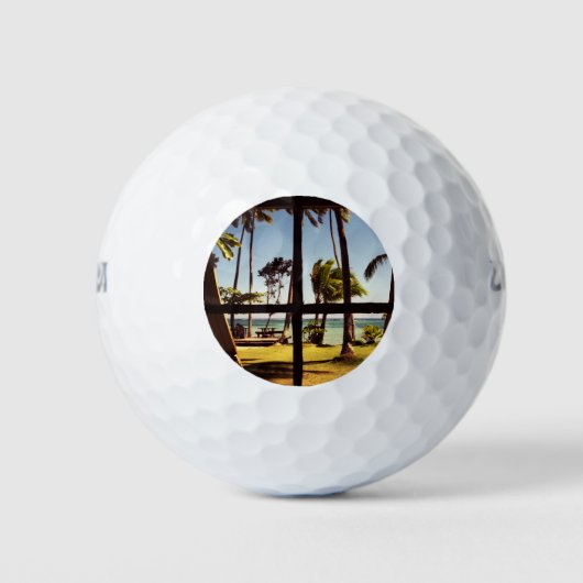 Tropical Fiji Beach Scene wu gbcna Golfball (Vorderseite)