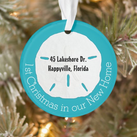 Tropical First Christmas New Zuhause Sand Dollar Ornament (Baum)