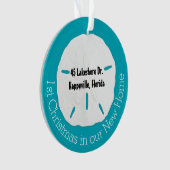 Tropical First Christmas New Zuhause Sand Dollar Ornament (Vorderseite)