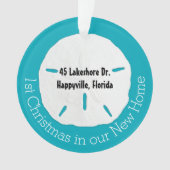 Tropical First Christmas New Zuhause Sand Dollar Ornament (Vorderseite)