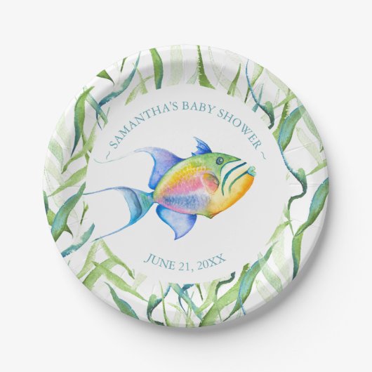 Tropical Fish Baby Dusche Pappteller (Vorderseite)