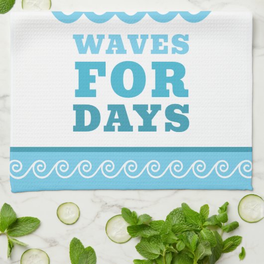 Tropical Fish Beach Waves for Days Customizable Geschirrtuch (Gefaltet)