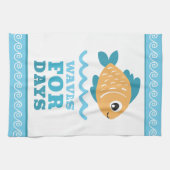 Tropical Fish Beach Waves for Days Customizable Geschirrtuch (Horizontal)