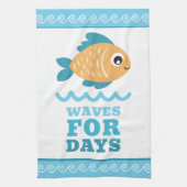 Tropical Fish Beach Waves for Days Customizable Geschirrtuch (Vertikal)